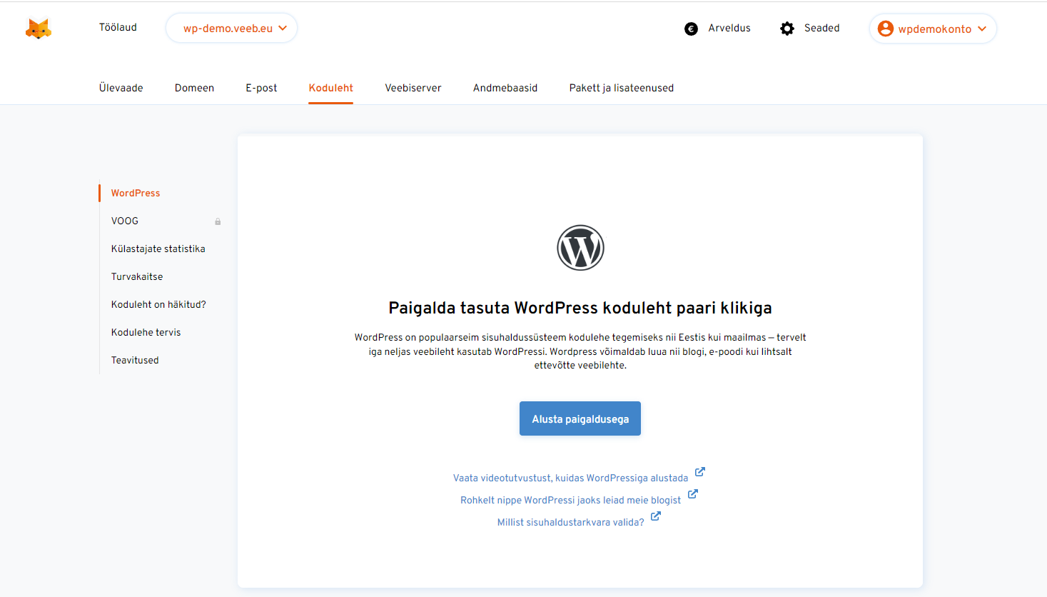 Wordpressi paigaldamine